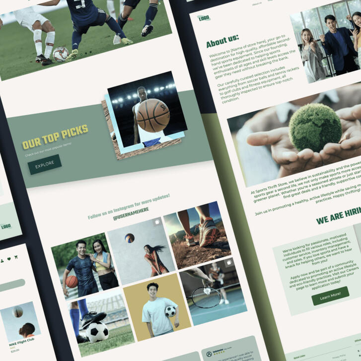 Sports Thrifting Website UI